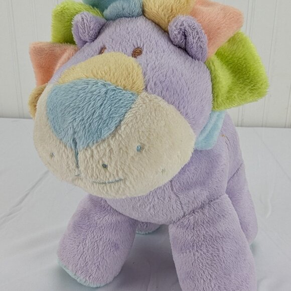 Babies R Us Pastel Purple Lion Plush 8" Musical Stuffed Animal Pull Tail Rare - Picture 1 of 10